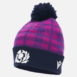 Scottish Rugby 202526 Navy and Purple Pom Pom Beanie